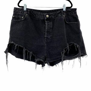 ASOS Charcoal Distressed Jean Shorts